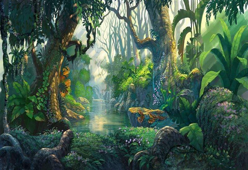 Kate Jungle Theme Backdrop Scenery Green Forest Tree Backdrop - Image 2