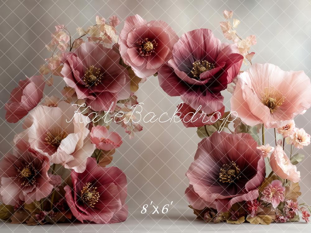 Kate Large Burgundy Pink Flower Arch Backdrop Designed by Patty Robert - Image 3