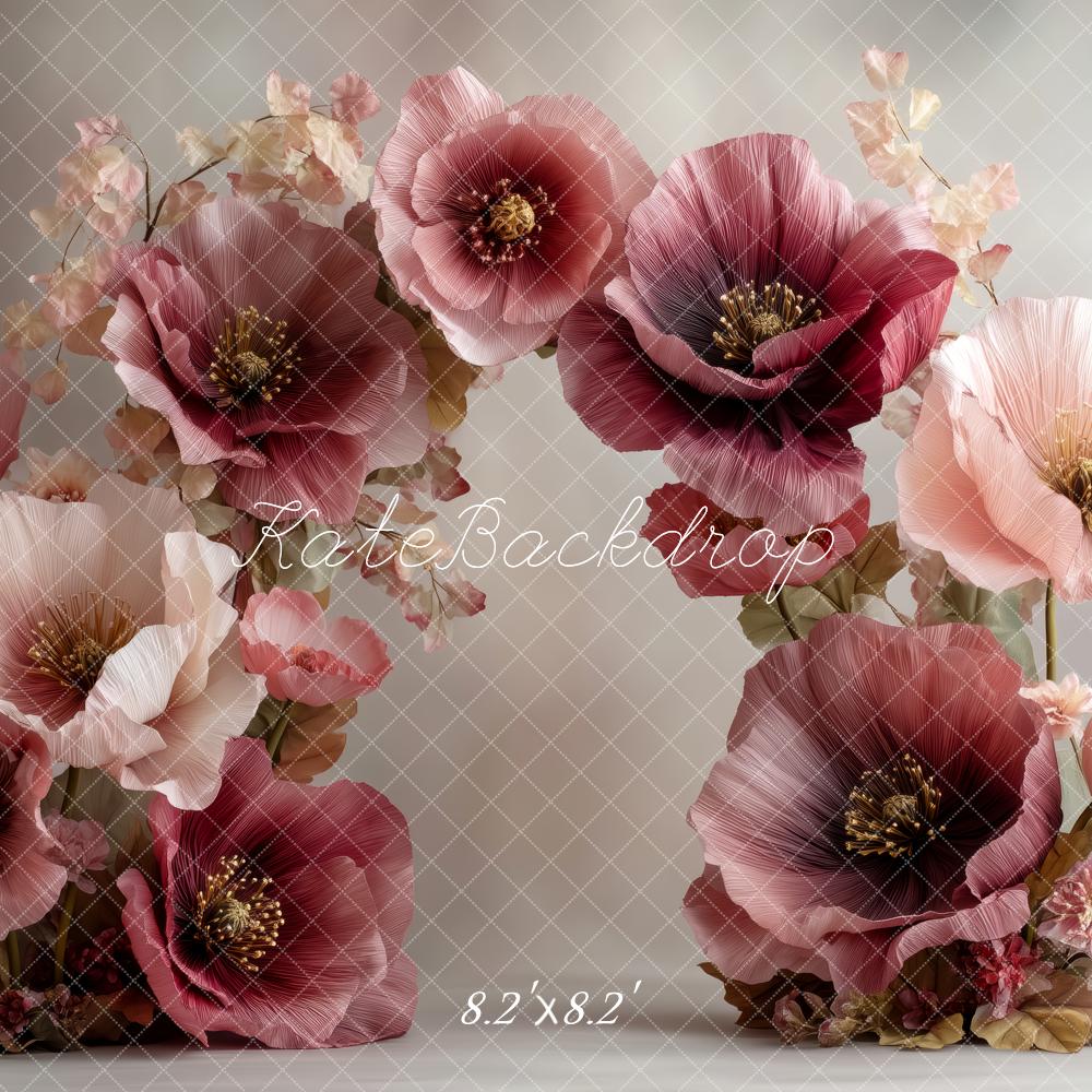 Kate Large Burgundy Pink Flower Arch Backdrop Designed by Patty Robert - Image 5