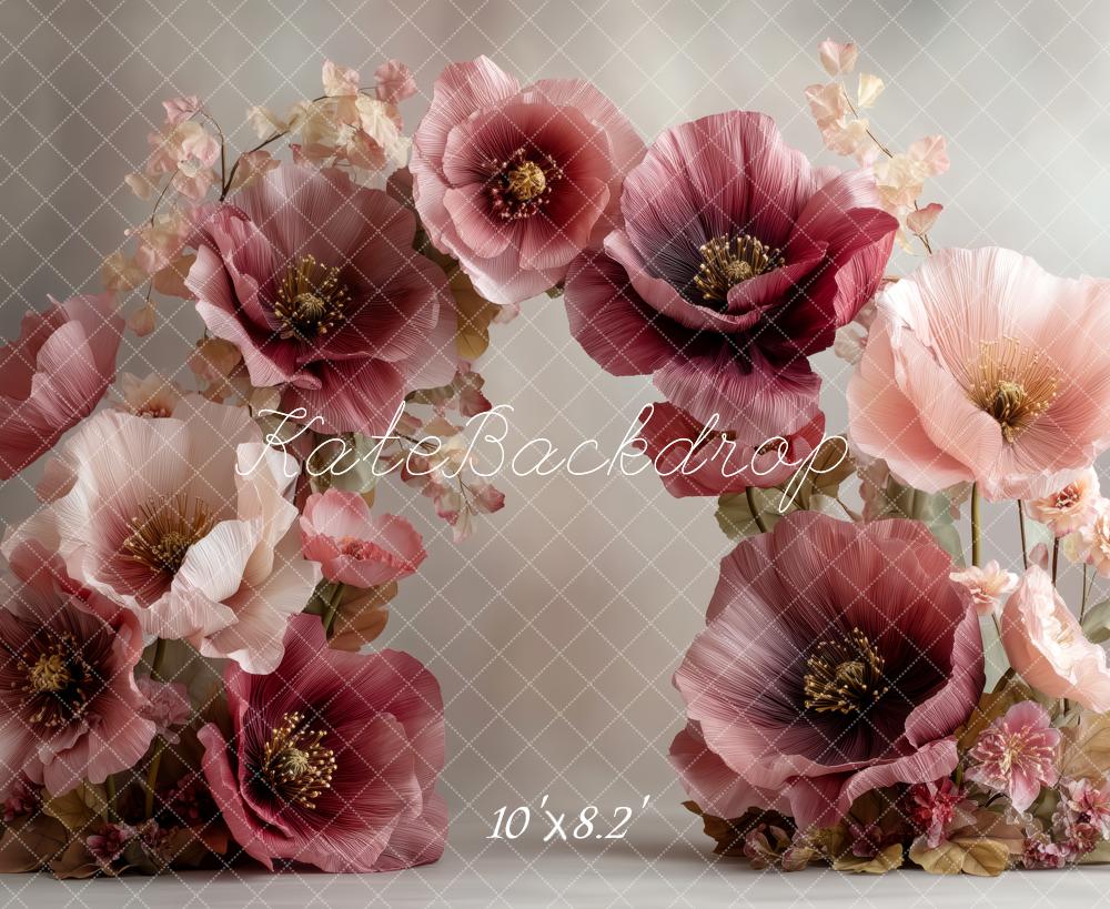 Kate Large Burgundy Pink Flower Arch Backdrop Designed by Patty Robert - Image 6