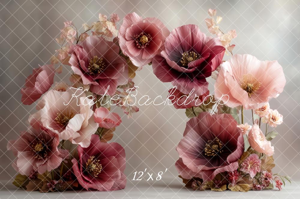 Kate Large Burgundy Pink Flower Arch Backdrop Designed by Patty Robert - Image 8
