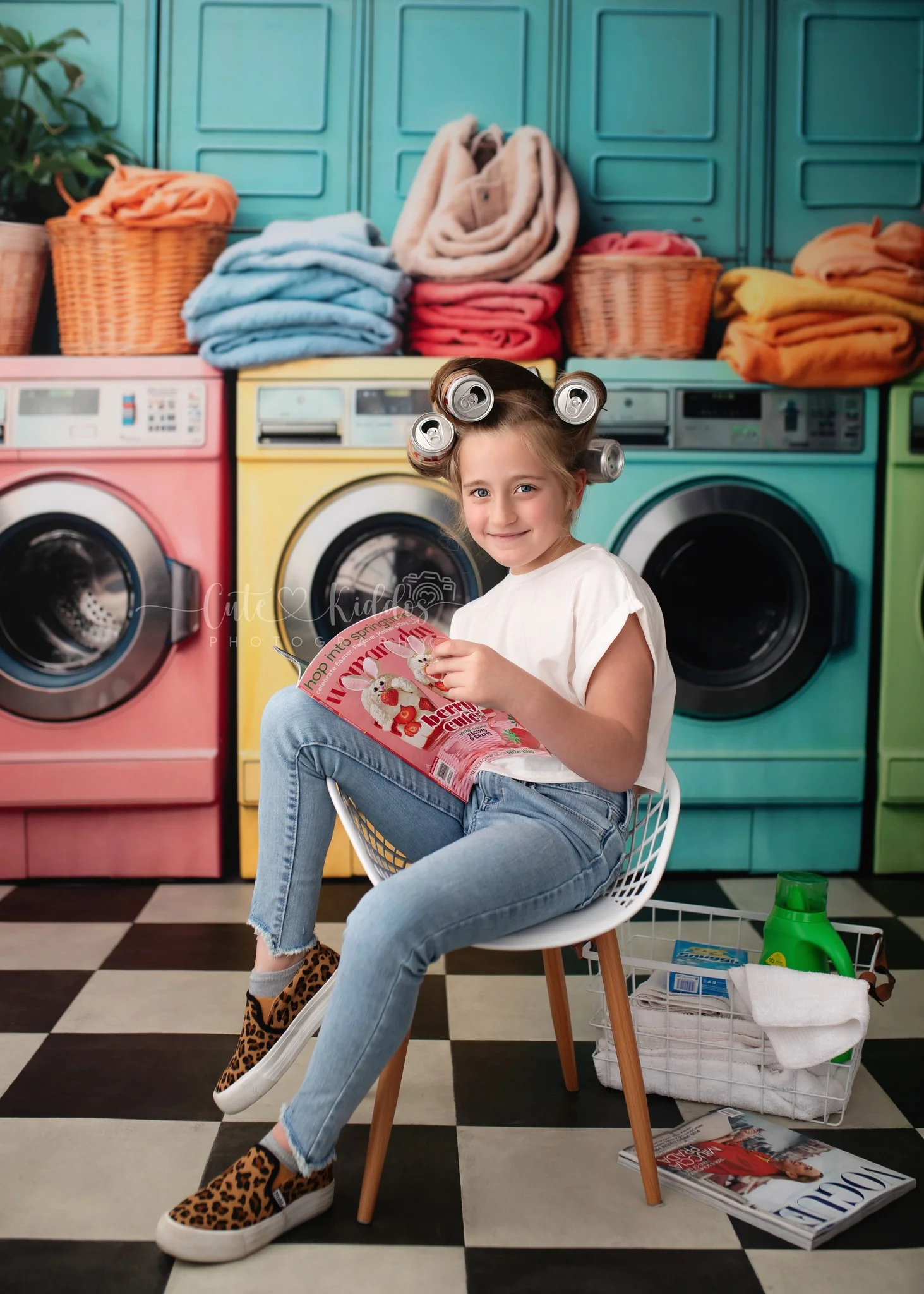 Kate Laundry Day Colorful Washing Machine Backdrop Designed by Chain Photography - Image 11