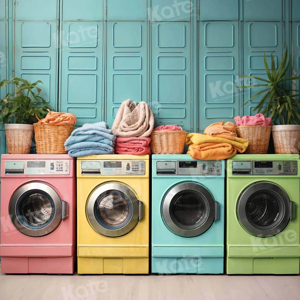 Kate Laundry Day Colorful Washing Machine Backdrop Designed by Chain Photography - Image 13