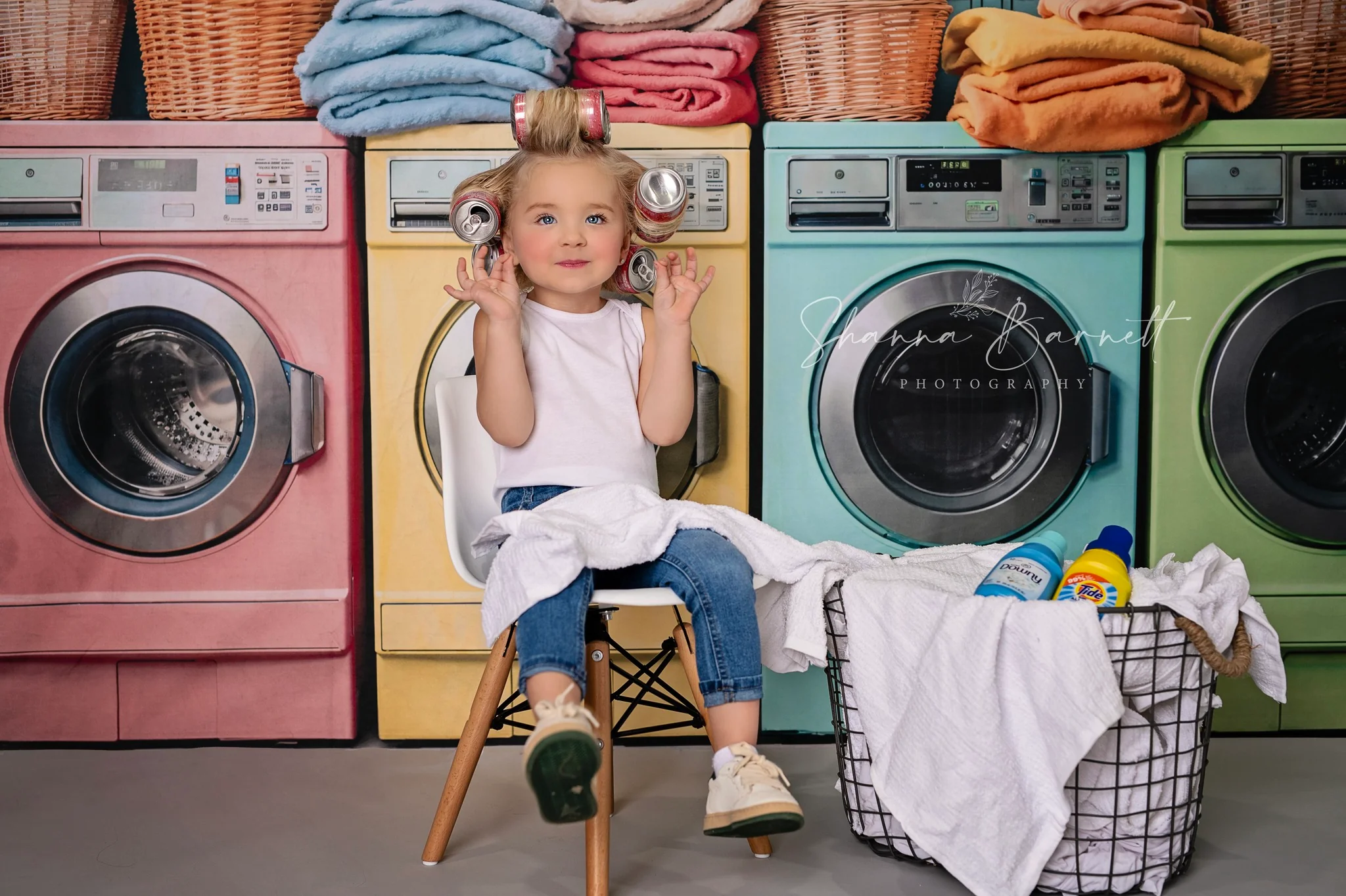 Kate Laundry Day Colorful Washing Machine Backdrop Designed by Chain Photography - Image 5