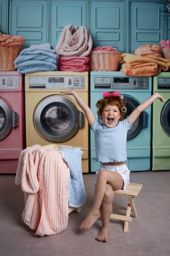 Kate Laundry Day Colorful Washing Machine Backdrop Designed by Chain Photography - Image 7