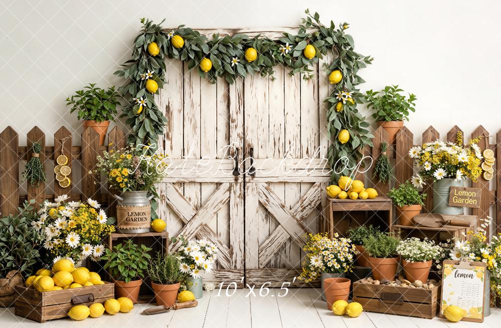 Kate Lemon Garden Wooden Fence Backdrop Designed by Emetselch - Image 4