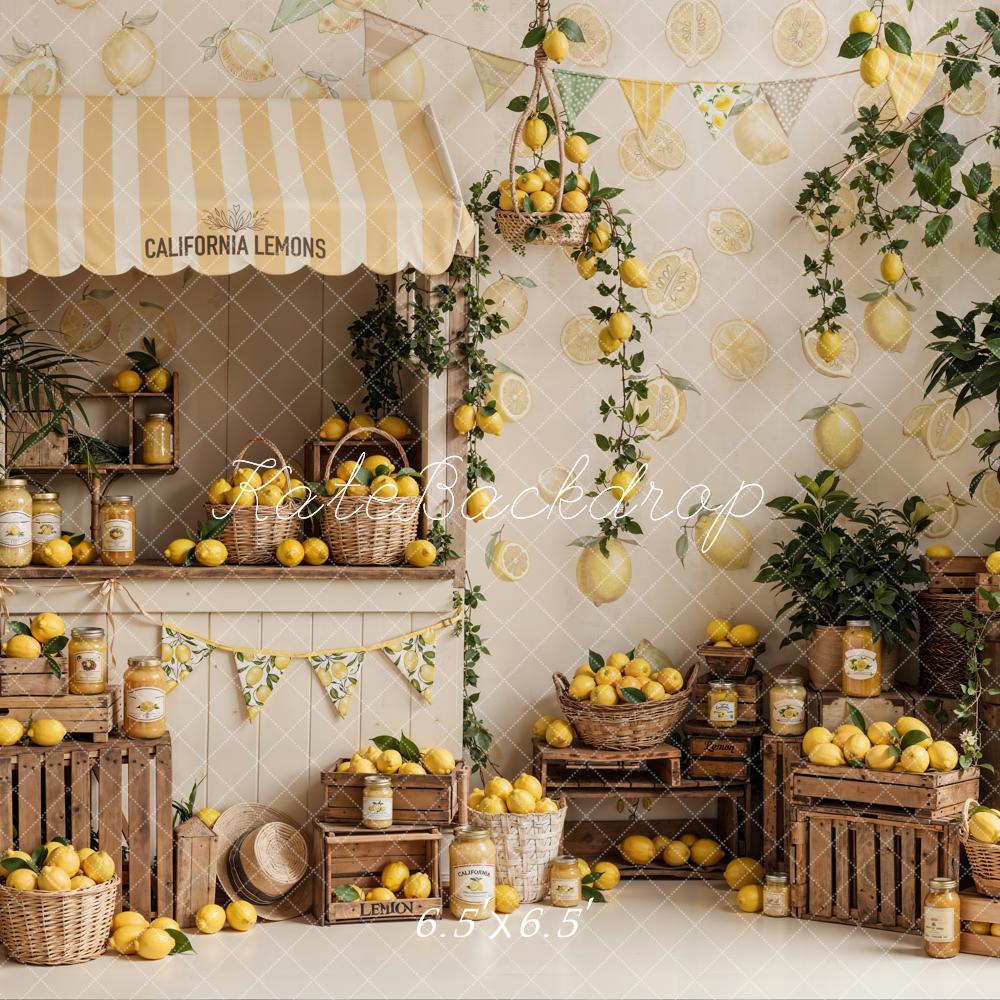 Kate Sumemr Lemon Market Stall Baskets Greenery Backdrop Designed by Emetselch - Image 2