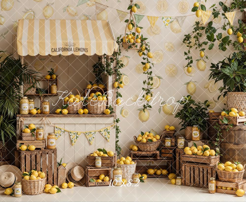 Kate Sumemr Lemon Market Stall Baskets Greenery Backdrop Designed by Emetselch - Image 6