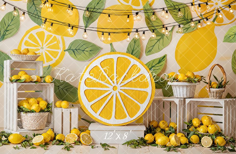 Kate Lemon Slice Leaves String Lights Backdrop Designed by Emetselch - Image 8