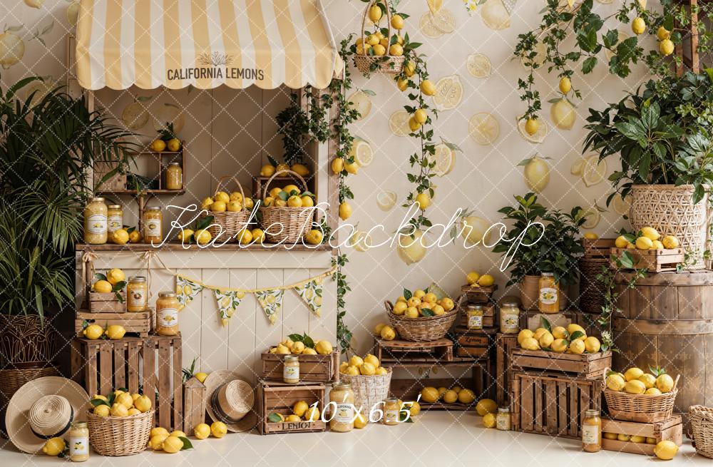 Kate Lemon Stand Baskets Crates Greenery Fleece Backdrop Designed by Emetselch - Image 2