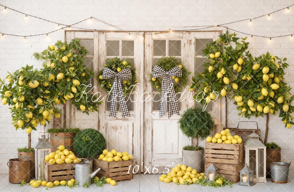 Kate Lemon Tree Wooden Crates Rustic Door Backdrop Designed by Emetselch - Image 4