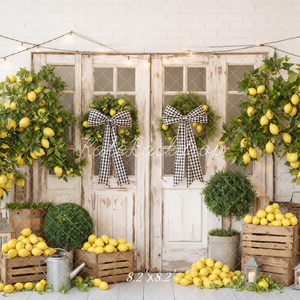 Kate Lemon Tree Wooden Crates Rustic Door Backdrop Designed by Emetselch - Image 5