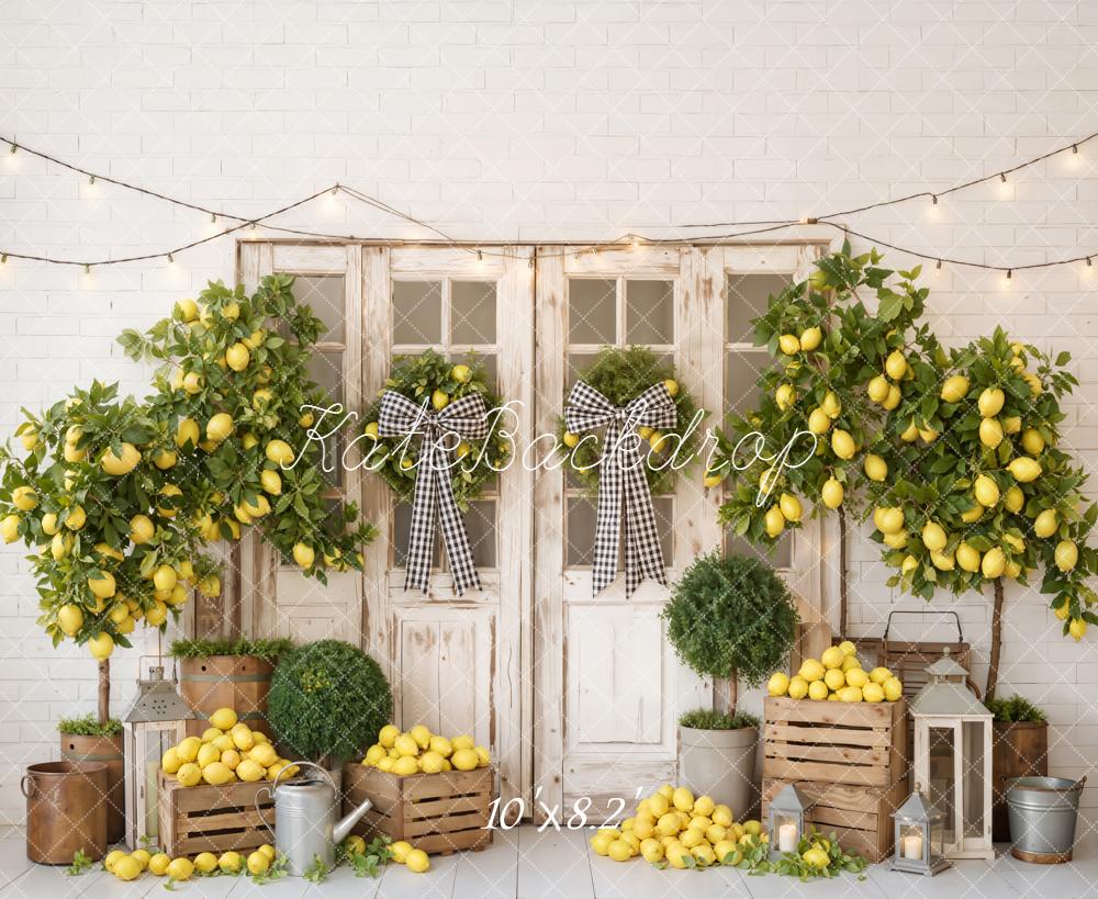 Kate Lemon Tree Wooden Crates Rustic Door Backdrop Designed by Emetselch - Image 6