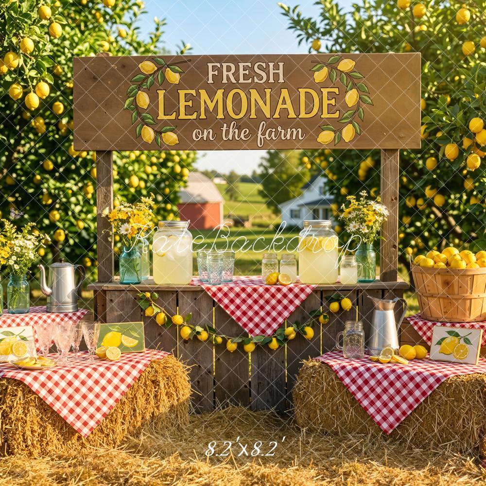 Kate Summer Lemonade Stand Hay Bales Orchard Backdrop Designed by Emetselch - Image 5