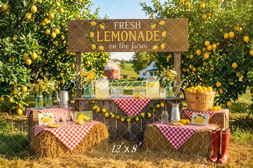 Kate Summer Lemonade Stand Hay Bales Orchard Backdrop Designed by Emetselch - Image 8