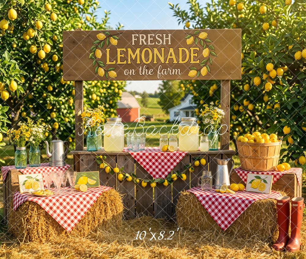 Kate Lemonade Stand Orchard Picnic Fleece Backdrop Designed by Emetselch - Image 3