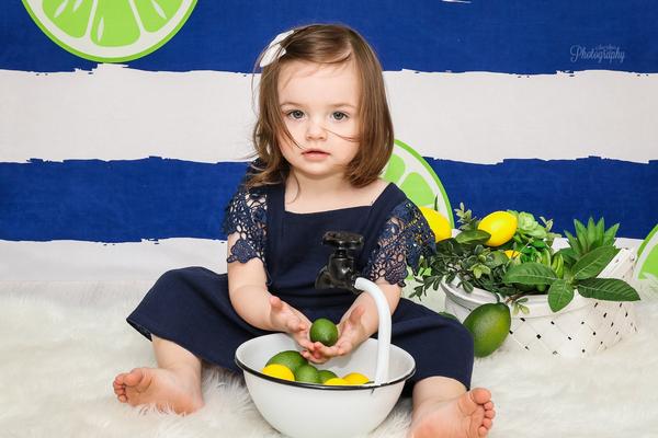 Kate Lemons Blue and White Stripe Backdrop for Photography Summer Holiday Children - Image 3