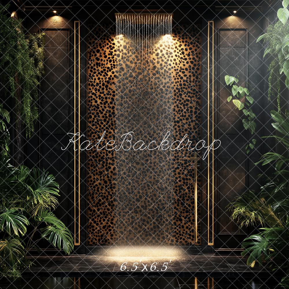 Kate Leopard Wall Tropical Greenery Backdrop Designed by Ashley Paul - Image 2