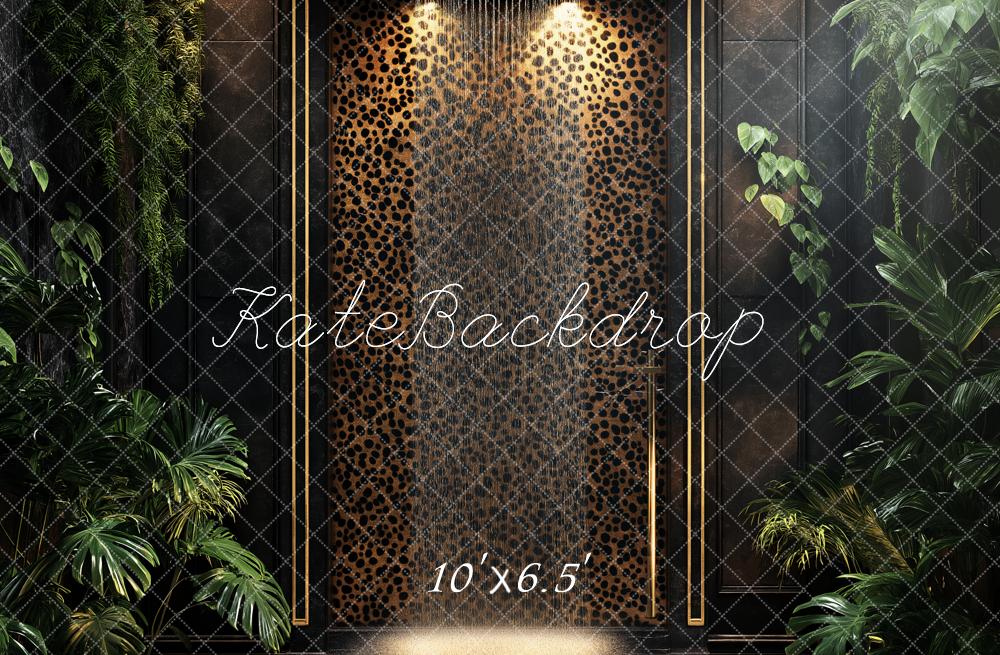 Kate Leopard Wall Tropical Greenery Backdrop Designed by Ashley Paul - Image 4