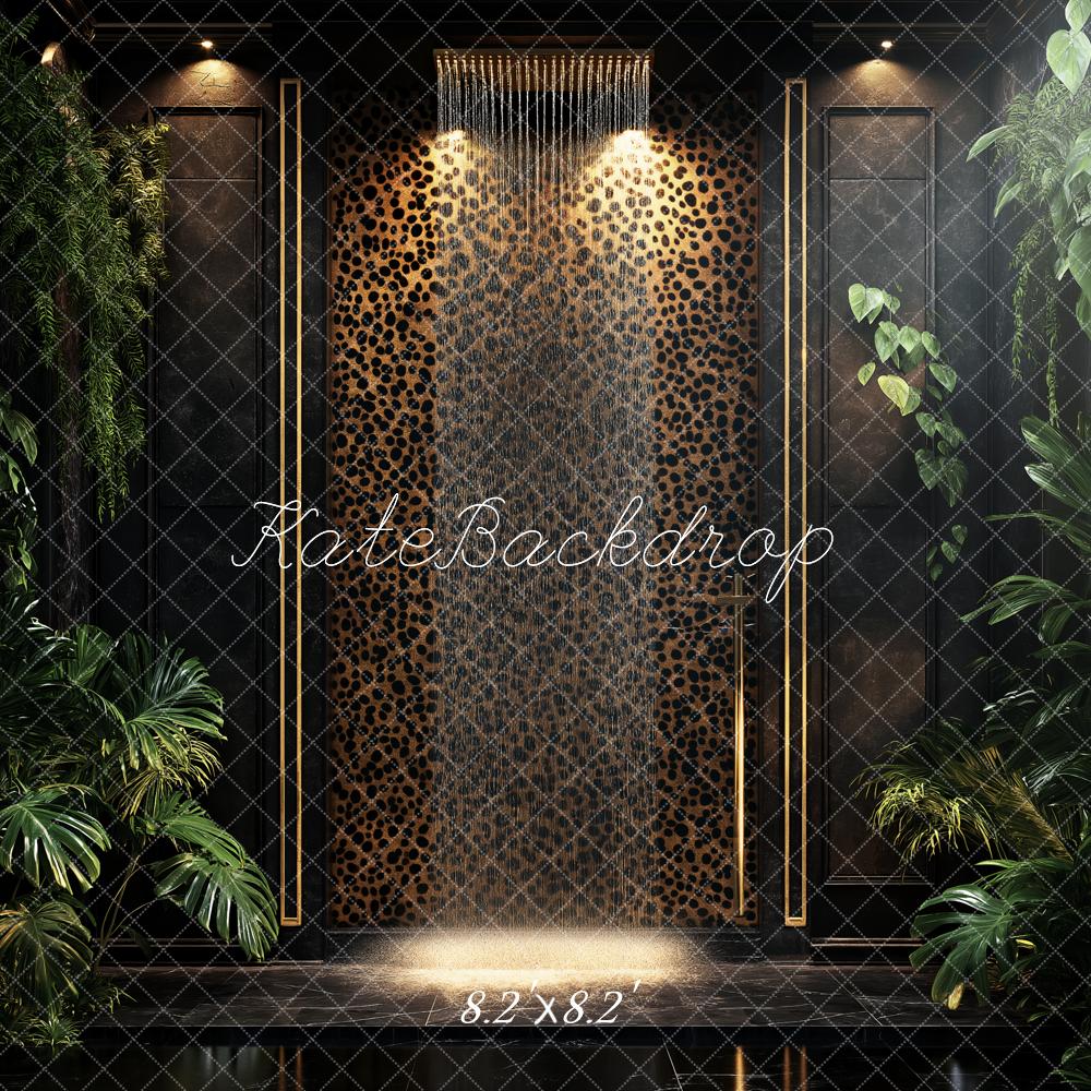 Kate Leopard Wall Tropical Greenery Backdrop Designed by Ashley Paul - Image 5
