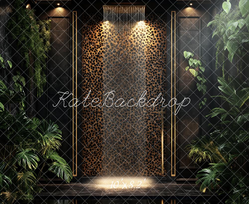 Kate Leopard Wall Tropical Greenery Backdrop Designed by Ashley Paul - Image 6