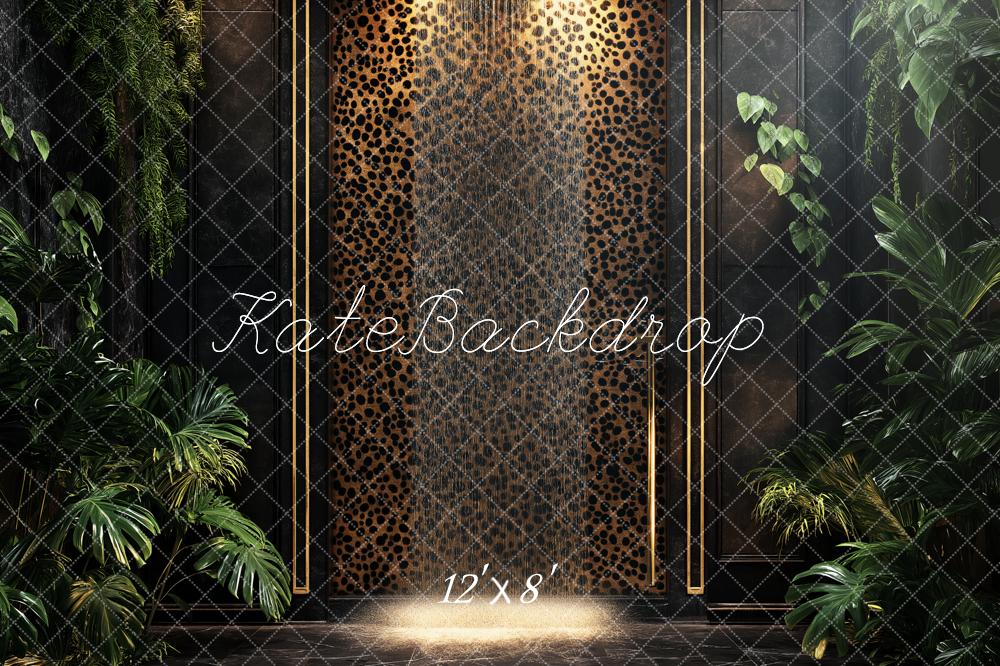 Kate Leopard Wall Tropical Greenery Backdrop Designed by Ashley Paul - Image 8