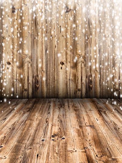 Kate Light Brown Woody Christmas Backdrop for Children Photography - Image 2
