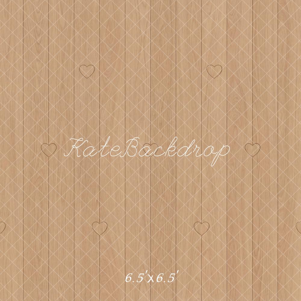 Kate Light Wood Pattern Diamonds Hearts Floor Backdrop Designed by Mini MakeBelieve - Image 2