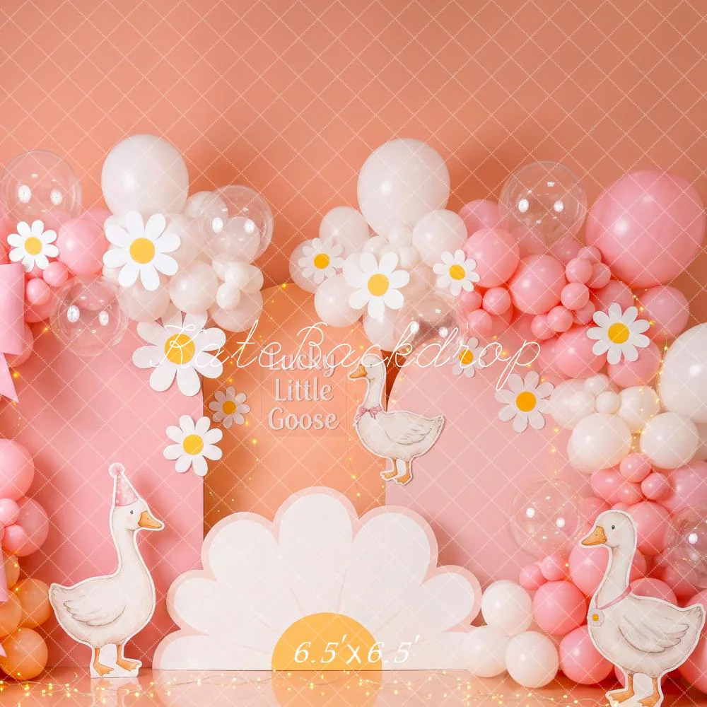Kate Little Goose Pink Balloons Bows Daisies Backdrop Designed by Patty Robert - Image 2