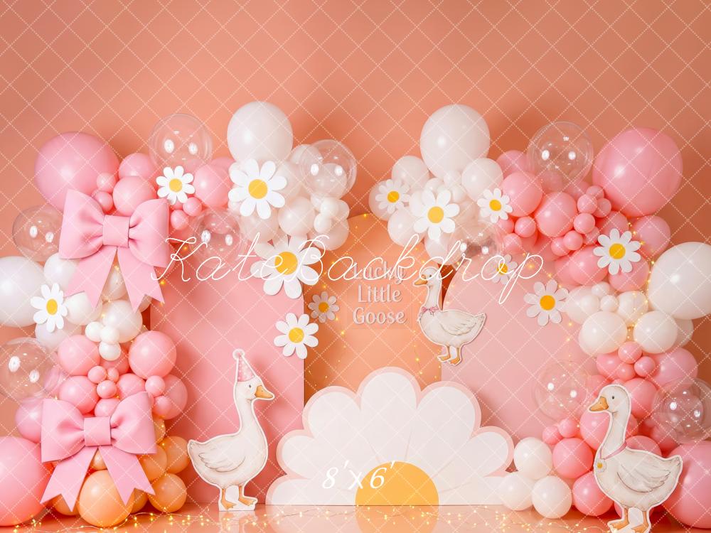Kate Little Goose Pink Balloons Bows Daisies Backdrop Designed by Patty Robert - Image 3