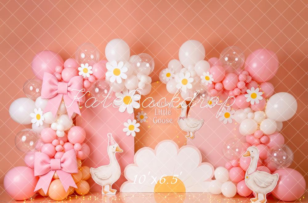 Kate Little Goose Pink Balloons Bows Daisies Backdrop Designed by Patty Robert - Image 4