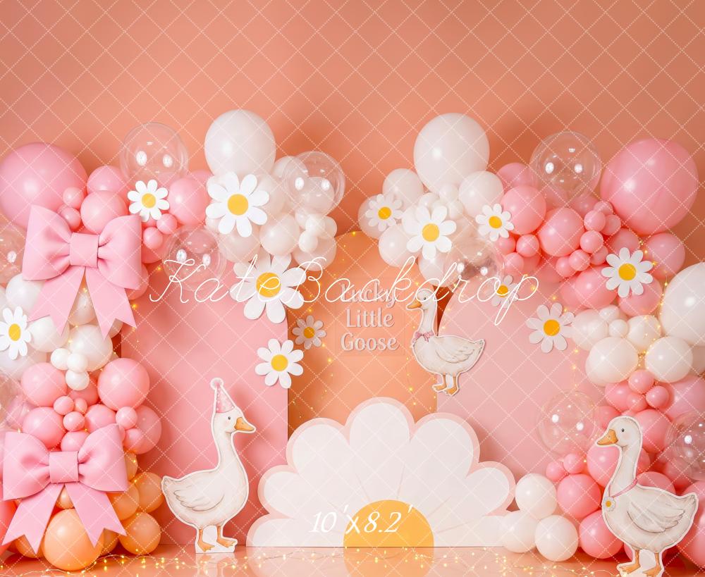 Kate Little Goose Pink Balloons Bows Daisies Backdrop Designed by Patty Robert - Image 6