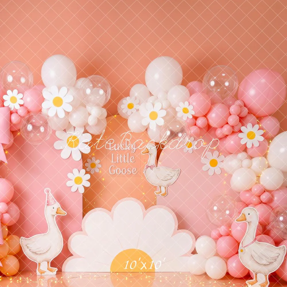 Kate Little Goose Pink Balloons Bows Daisies Backdrop Designed by Patty Robert - Image 7