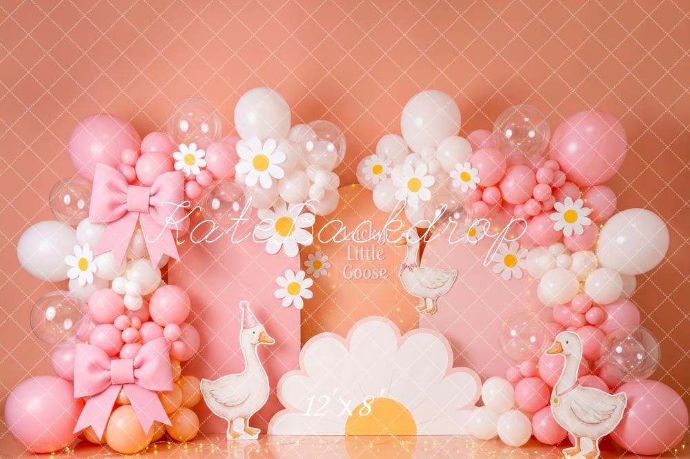 Kate Little Goose Pink Balloons Bows Daisies Backdrop Designed by Patty Robert - Image 8