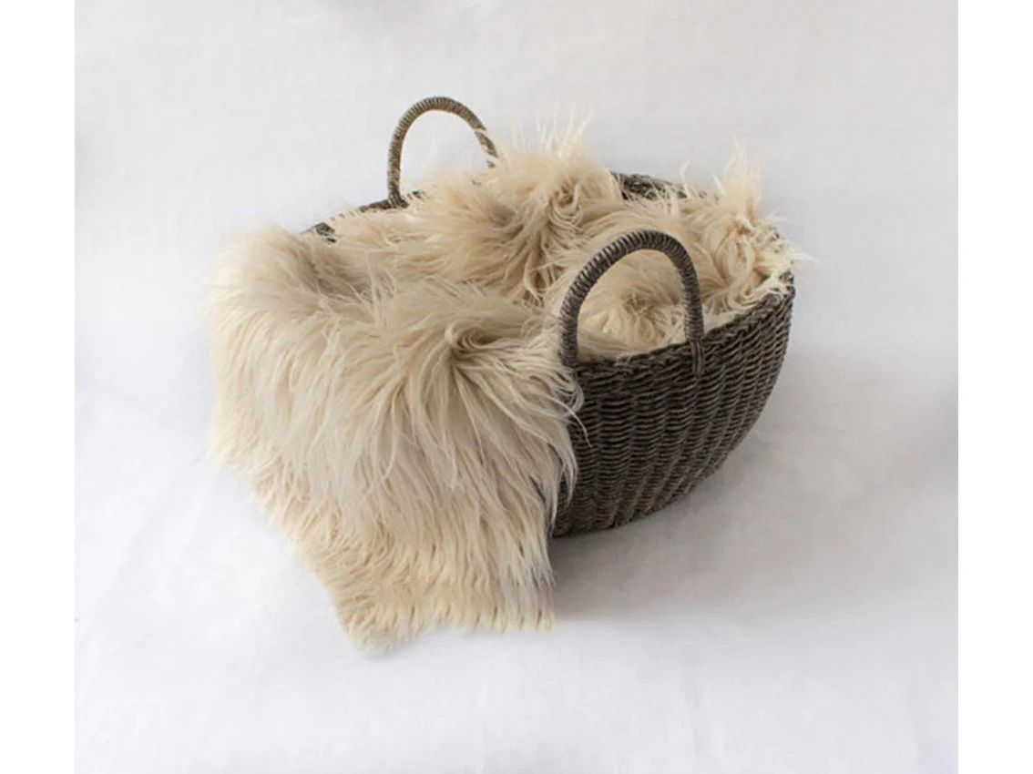 Kate Long Plush Faux Fur Blanket for Newborn Photography - Image 3