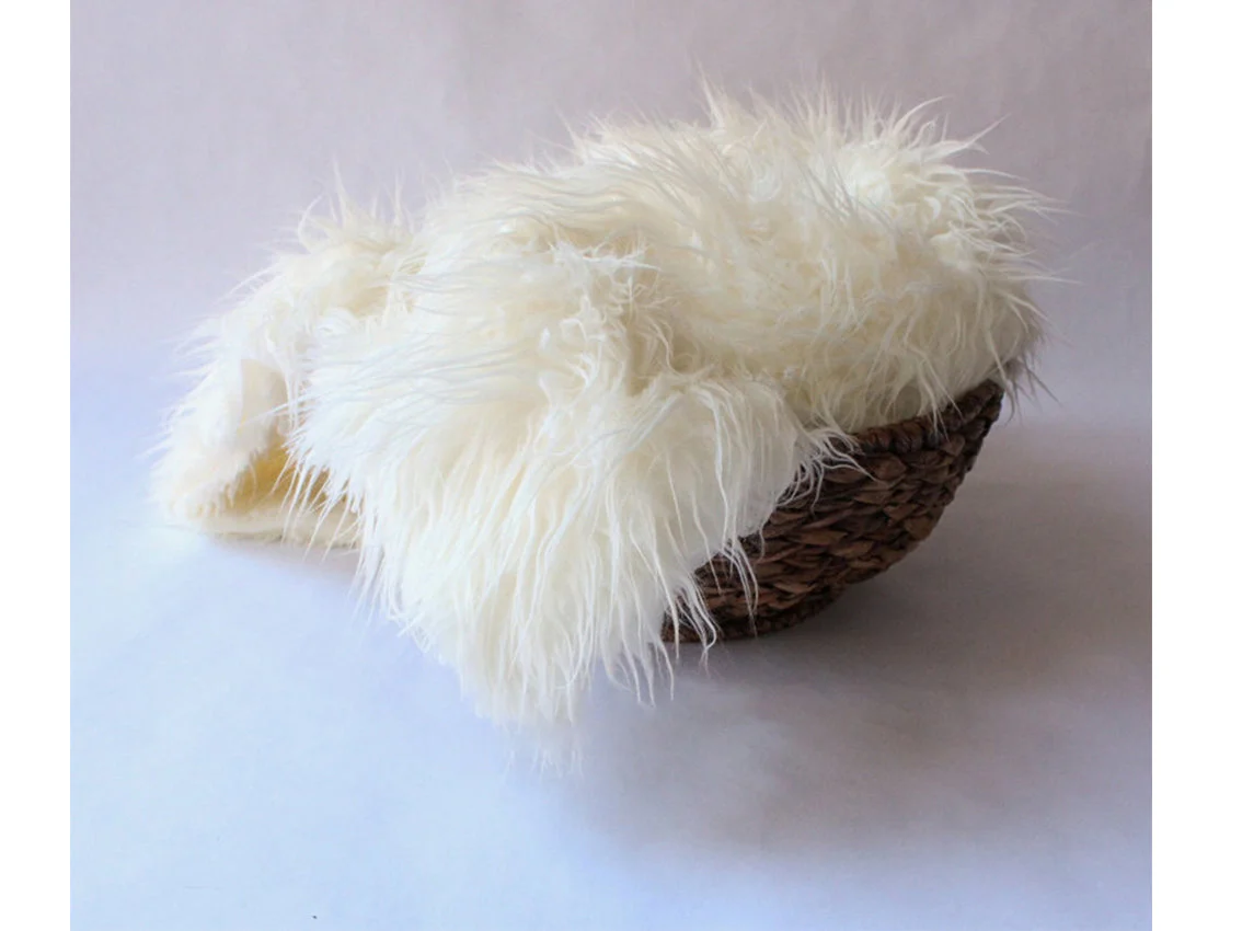 Kate Long Plush Faux Fur Blanket for Newborn Photography - Image 6