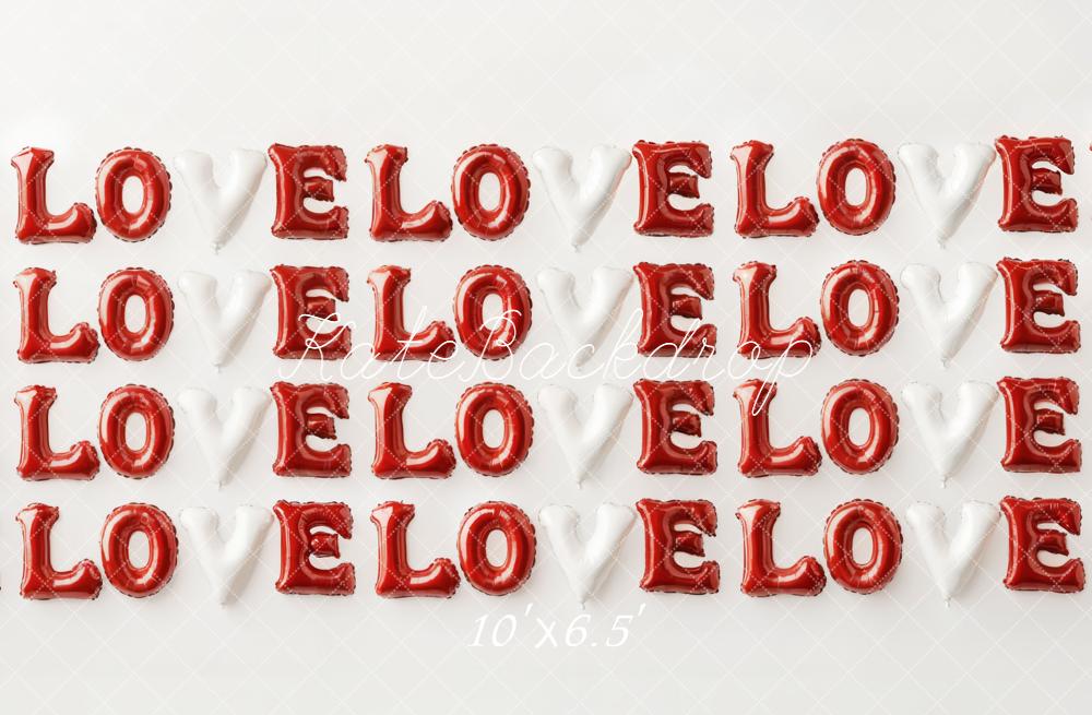 Kate Valentine Love Balloon Letters Red White Backdrop Designed by Emetselch - Image 4