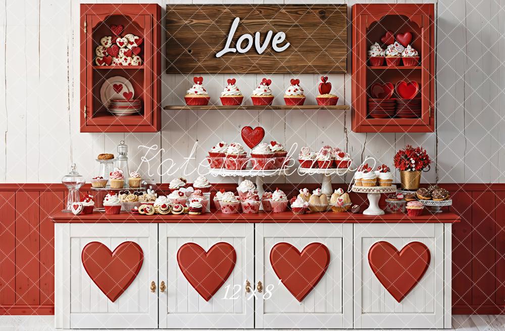 Kate Valentine Love Hearts Sweets Kitchen Backdrop Designed by Emetselch - Image 8