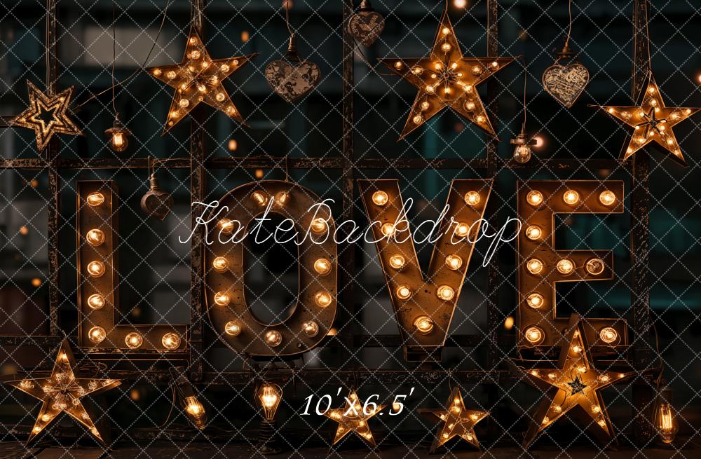 Kate Love Marquee Letters Stars Fleece Backdrop Designed by Emetselch - Image 2