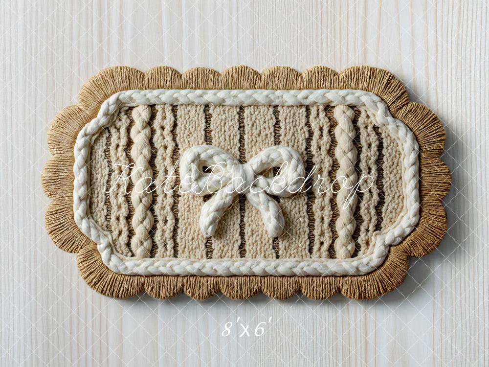 Kate Macrame Bow Woven Mat Neutral Floor Backdrop Designed by Mini MakeBelieve - Image 3