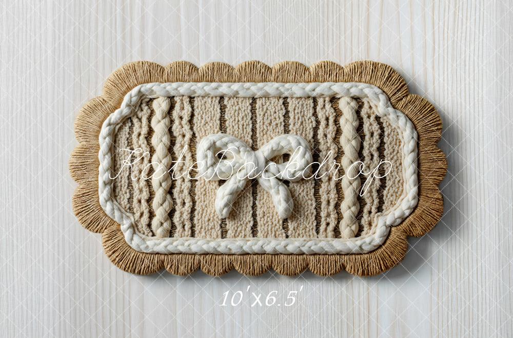 Kate Macrame Bow Woven Mat Neutral Floor Backdrop Designed by Mini MakeBelieve - Image 4