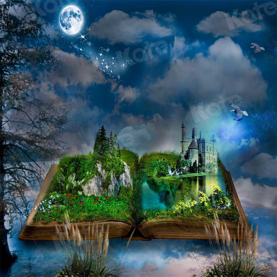 Kate Magic Book Fairytale Moonlight Backdrop for Photography - Image 2