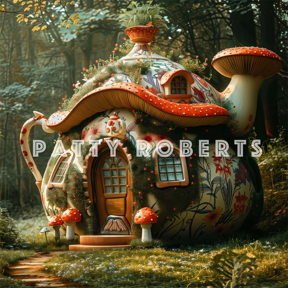 Kate Magical Forest Dreamy Mushroom Teapot Hut Backdrop Designed by Patty Robert - Image 2