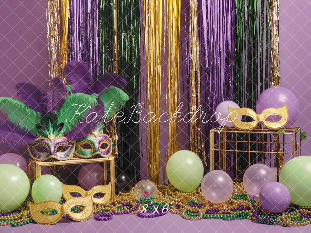 Kate Mardi Gras Masks Beads Streamers Backdrop Designed by Emstselch - Image 3