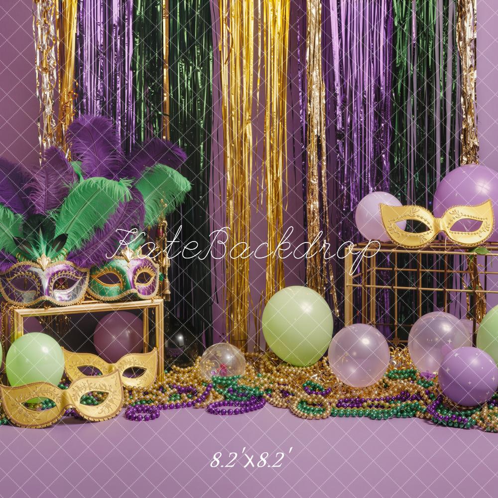 Kate Mardi Gras Masks Beads Streamers Backdrop Designed by Emstselch - Image 5
