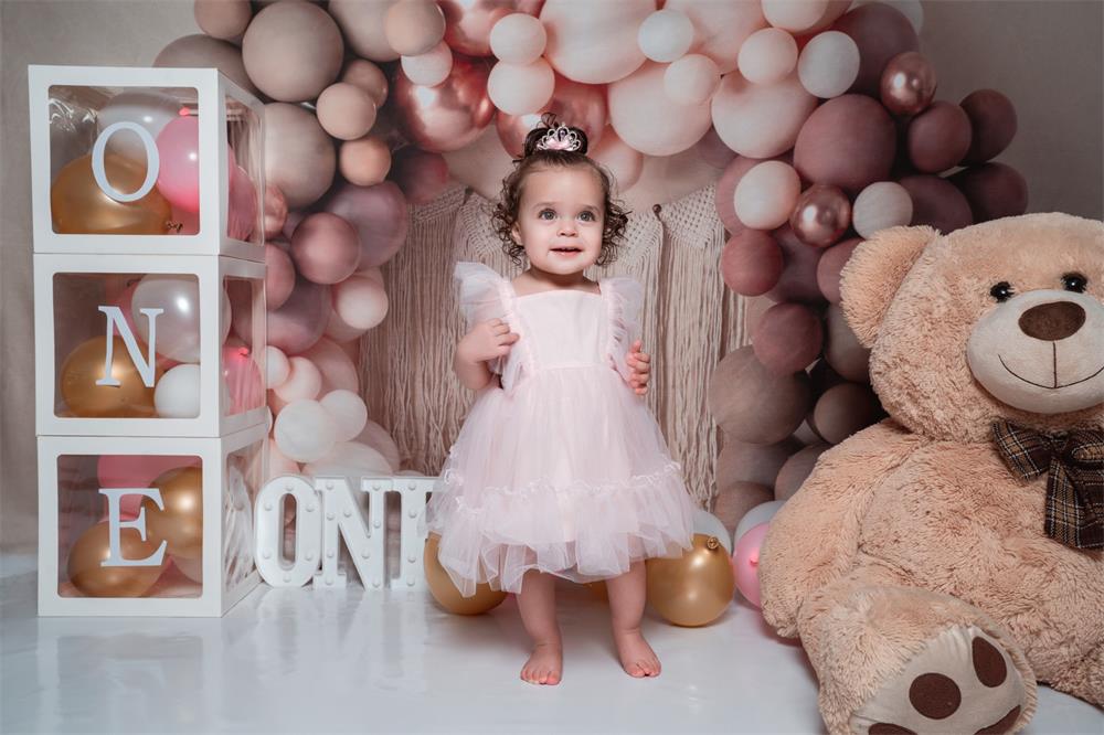 Kate Matte Balloon Arch Fleece Backdrop Macrame Wall Hanging Designed by Mandy Ringe Photography - Image 3