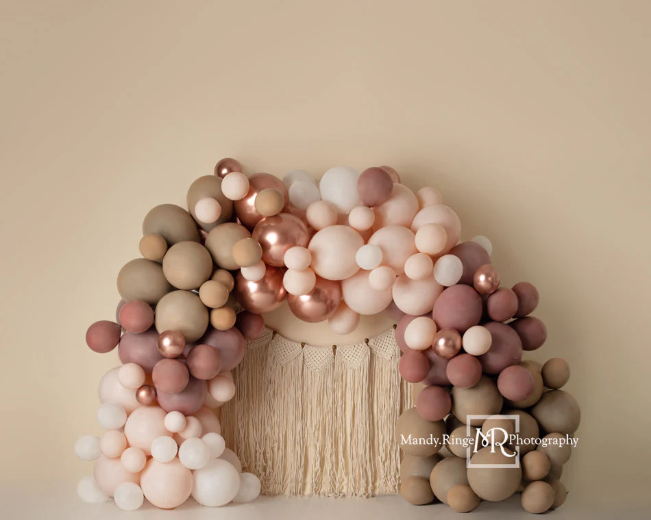 Kate Matte Balloon Arch Fleece Backdrop Macrame Wall Hanging Designed by Mandy Ringe Photography - Image 4