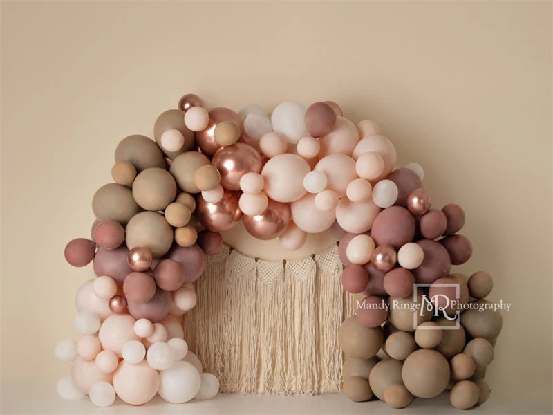 Kate Matte Balloon Arch Fleece Backdrop Macrame Wall Hanging Designed by Mandy Ringe Photography - Image 5