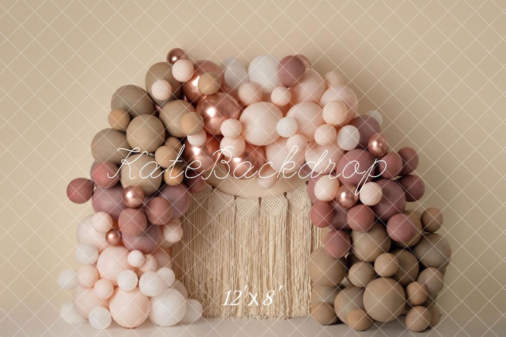 Kate Matte Balloon Arch Fleece Backdrop Macrame Wall Hanging Designed by Mandy Ringe Photography - Image 6