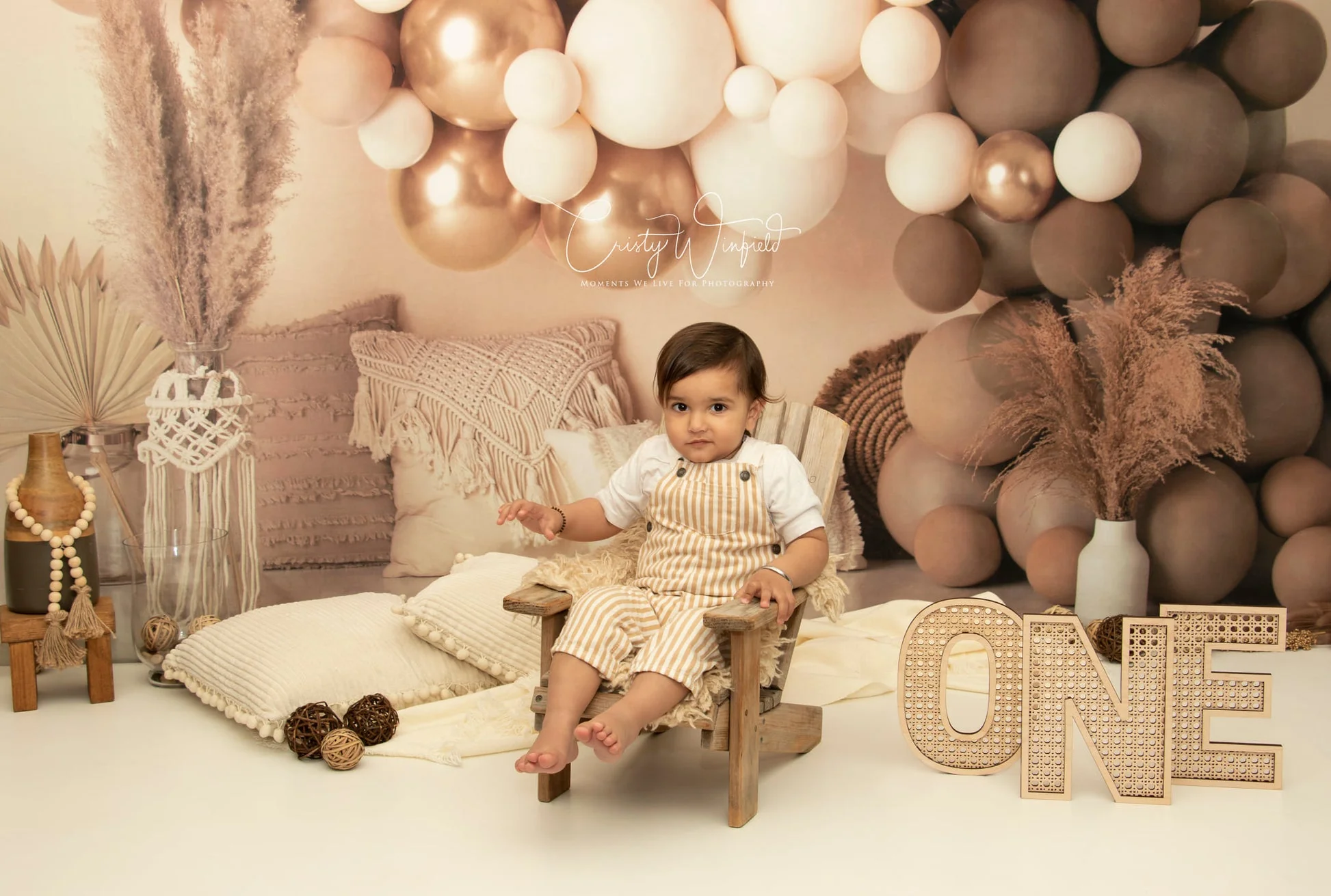 Kate Matte Boho Balloons Pillows Backdrop Designed by Mandy Ringe Photography